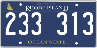 RI license plate 233313