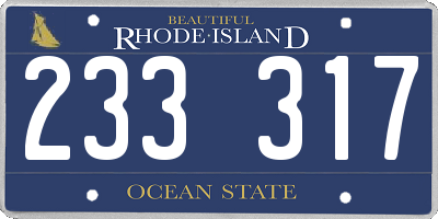 RI license plate 233317