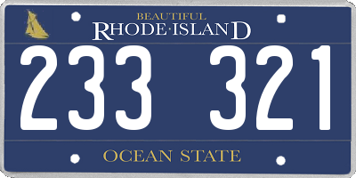 RI license plate 233321