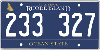RI license plate 233327