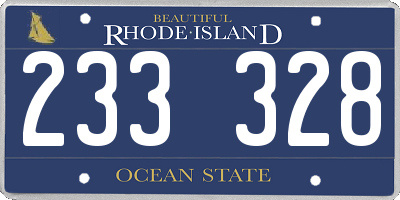 RI license plate 233328