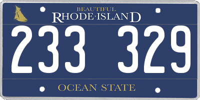 RI license plate 233329