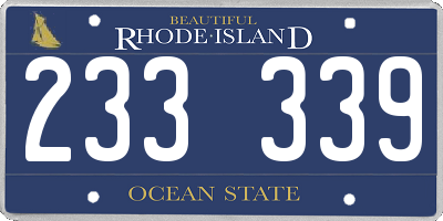 RI license plate 233339