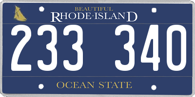 RI license plate 233340