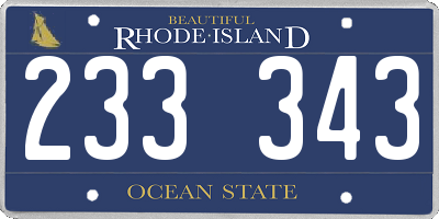 RI license plate 233343