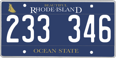 RI license plate 233346