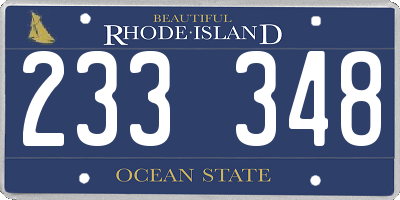 RI license plate 233348