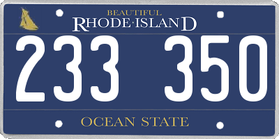RI license plate 233350