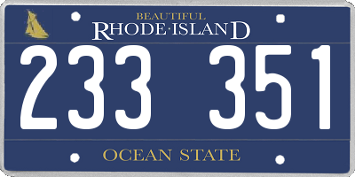 RI license plate 233351
