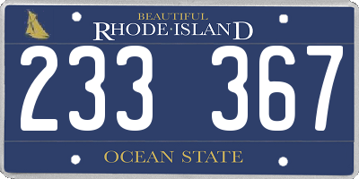 RI license plate 233367