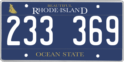 RI license plate 233369