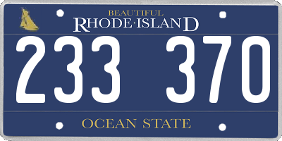RI license plate 233370