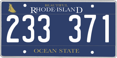 RI license plate 233371