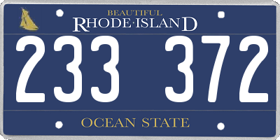 RI license plate 233372