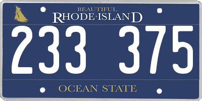 RI license plate 233375