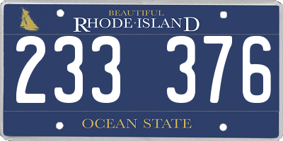 RI license plate 233376