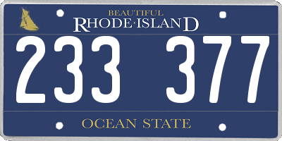 RI license plate 233377
