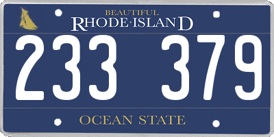 RI license plate 233379