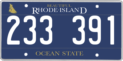 RI license plate 233391