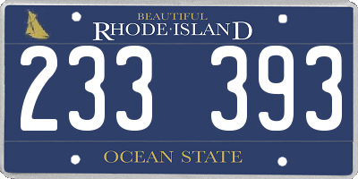 RI license plate 233393