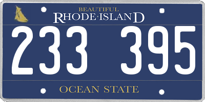 RI license plate 233395