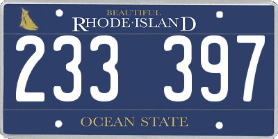 RI license plate 233397