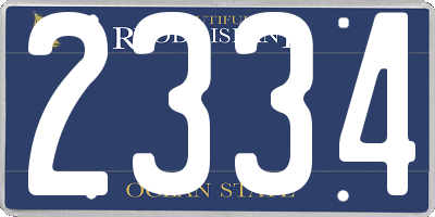 RI license plate 2334