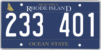 RI license plate 233401