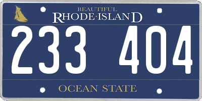RI license plate 233404