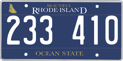 RI license plate 233410