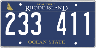 RI license plate 233411