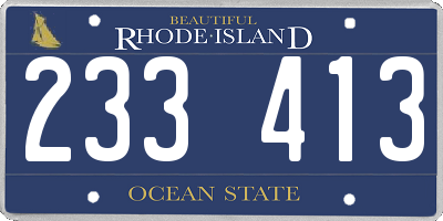 RI license plate 233413