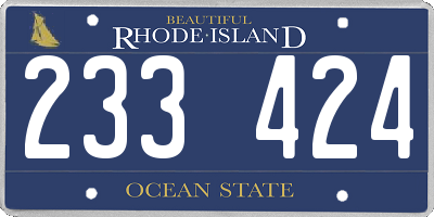 RI license plate 233424