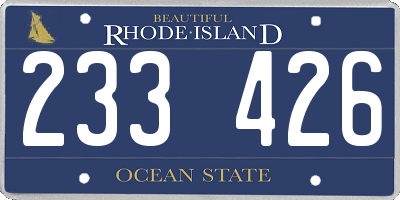 RI license plate 233426