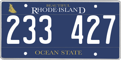RI license plate 233427