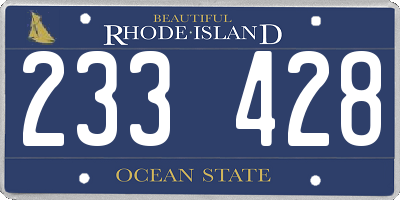 RI license plate 233428