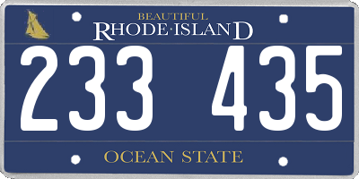 RI license plate 233435