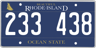 RI license plate 233438
