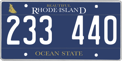 RI license plate 233440
