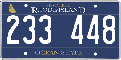 RI license plate 233448