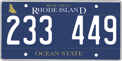 RI license plate 233449