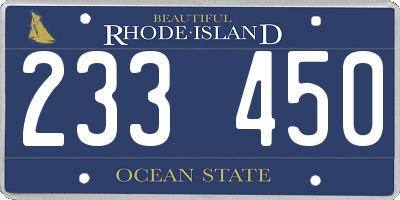 RI license plate 233450