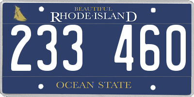 RI license plate 233460