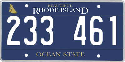 RI license plate 233461