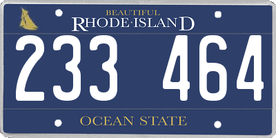 RI license plate 233464