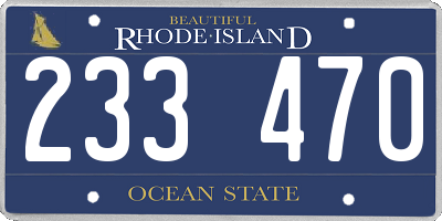 RI license plate 233470