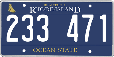 RI license plate 233471