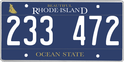 RI license plate 233472