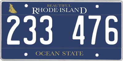 RI license plate 233476