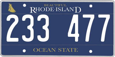 RI license plate 233477